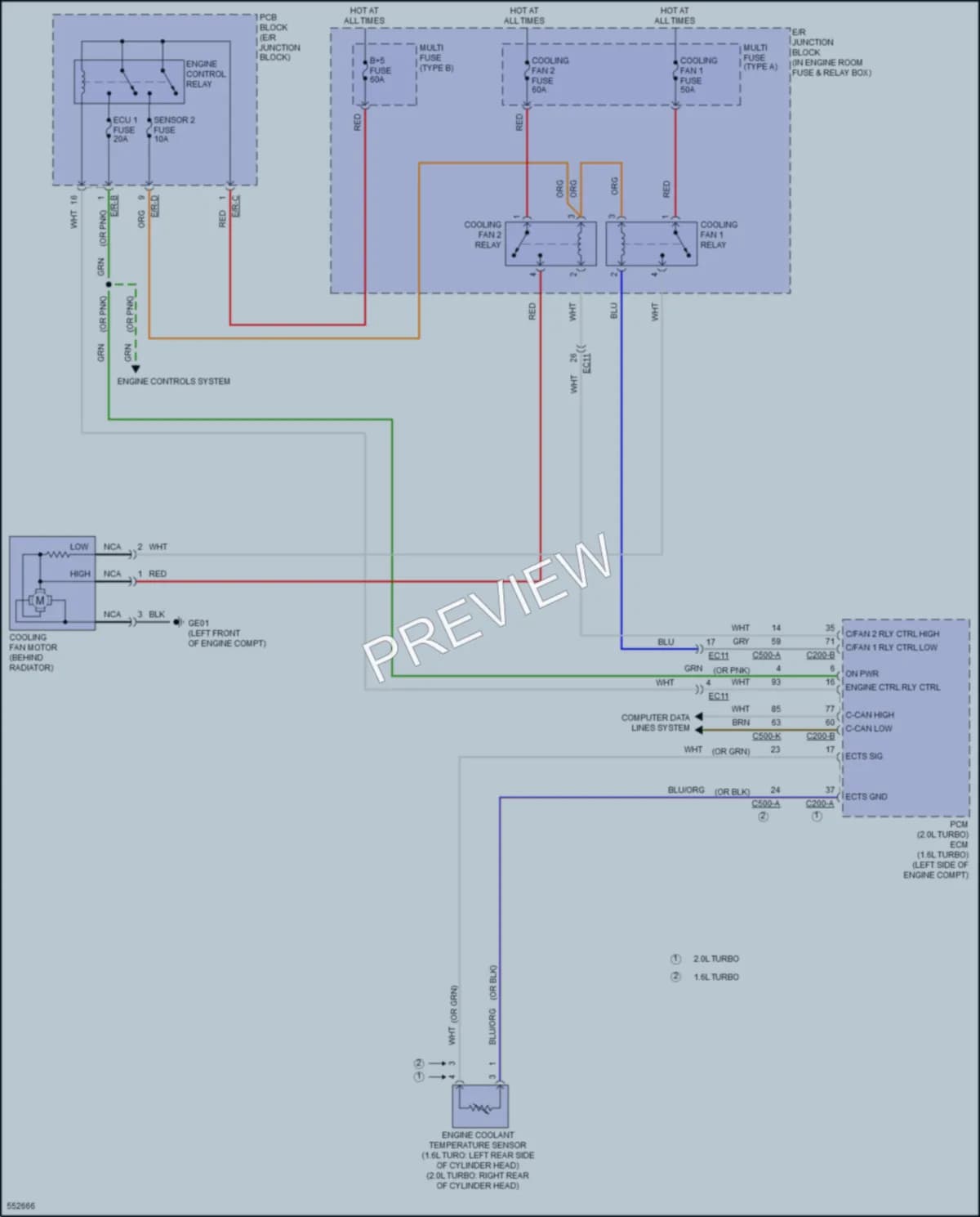 2017 Hyundai SonataHybrid Cooling Fan wiring diagram preview