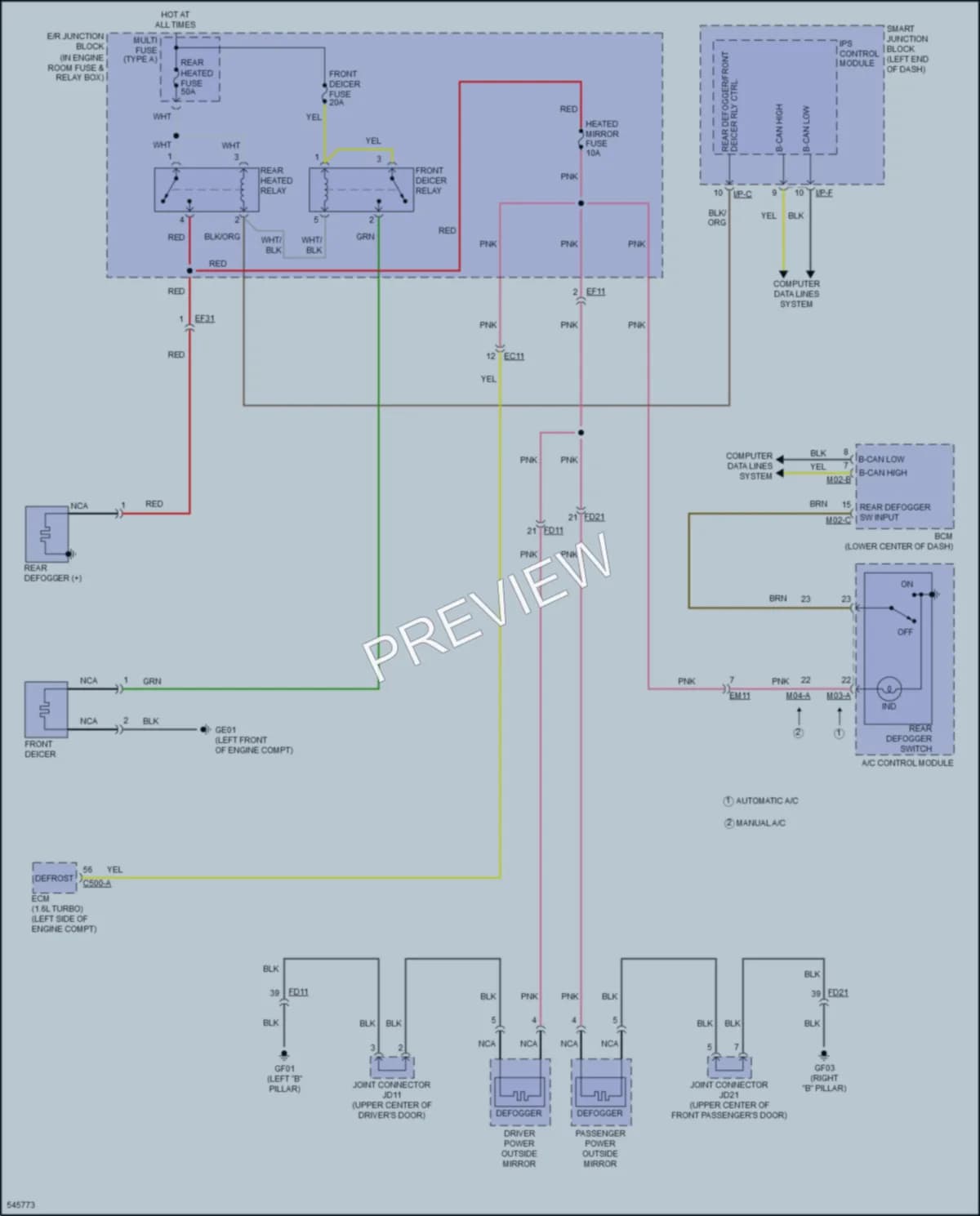 2017 Hyundai SonataHybrid Defoggers wiring diagram preview