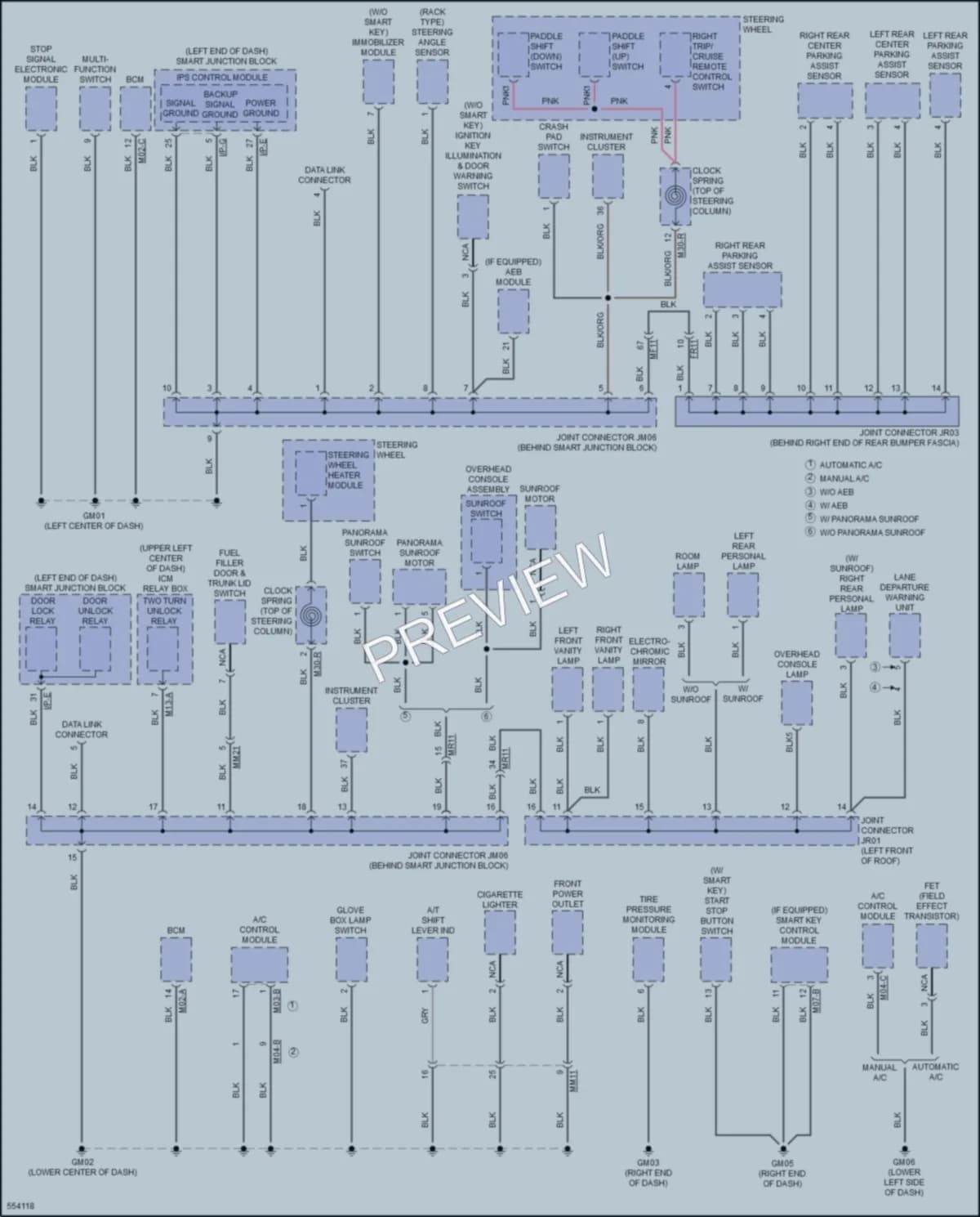 2017 Hyundai SonataHybrid Ground Distribution wiring diagram preview