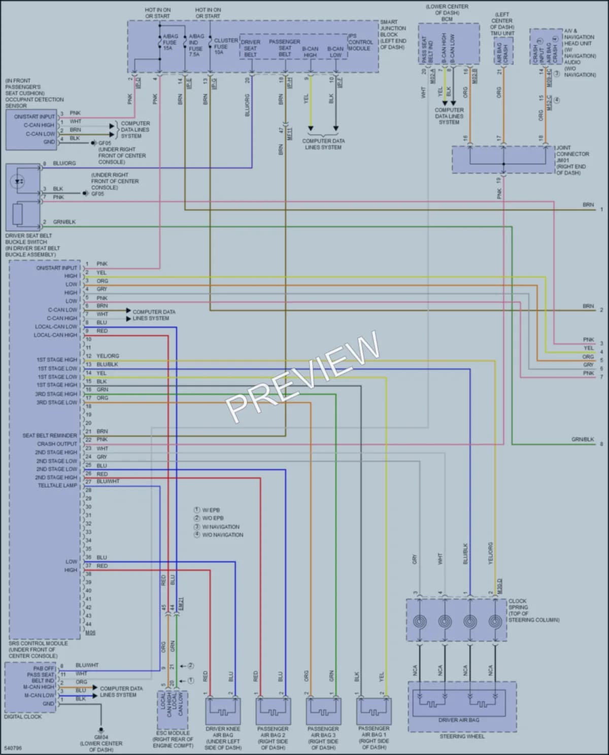 2017 Hyundai SonataHybrid Supplemental Restraints wiring diagram preview