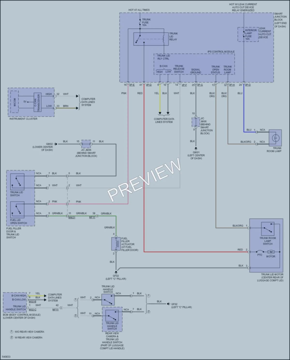 2017 Hyundai SonataPlugIn Trunk Tailgate Fuel Door wiring diagram preview
