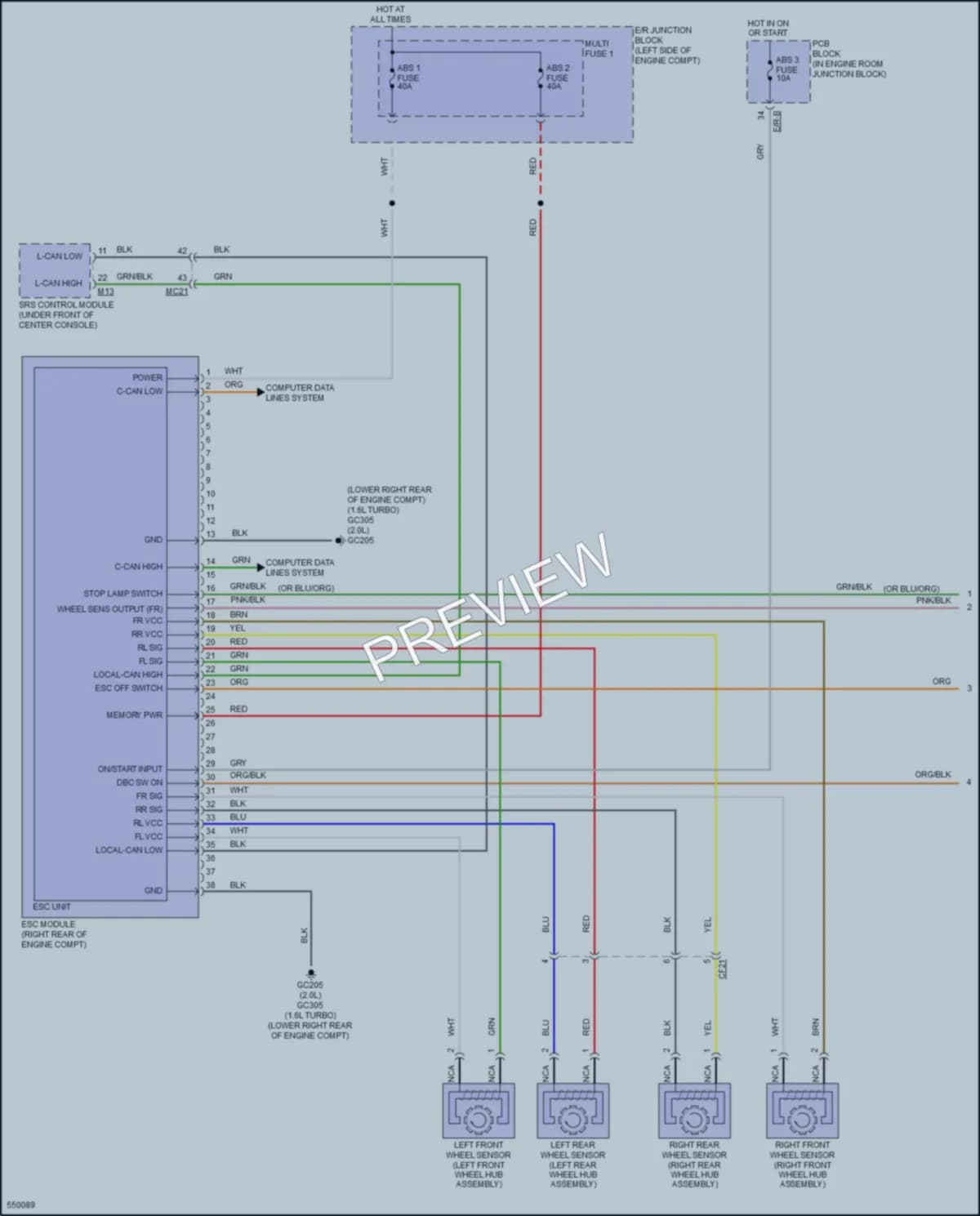 2017 Hyundai Tucson Anti Lock Brakes wiring diagram preview
