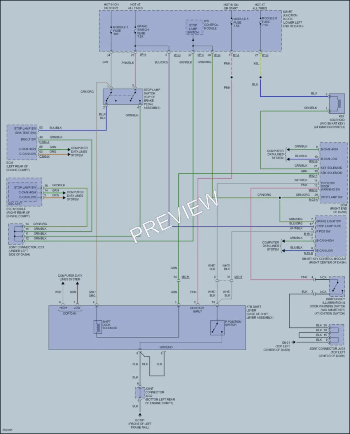2017 Hyundai Tucson Shift Interlock wiring diagram preview