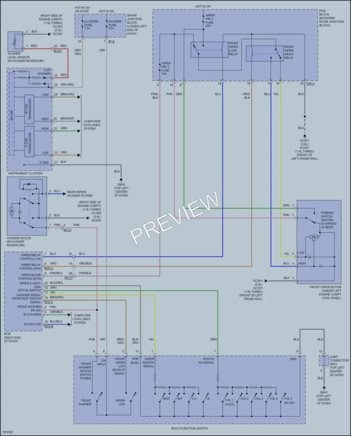 2017 Hyundai Tucson Wiper Washer wiring diagram preview