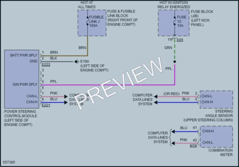 2017 Infiniti Q50 Electronic Power Steering wiring diagram preview