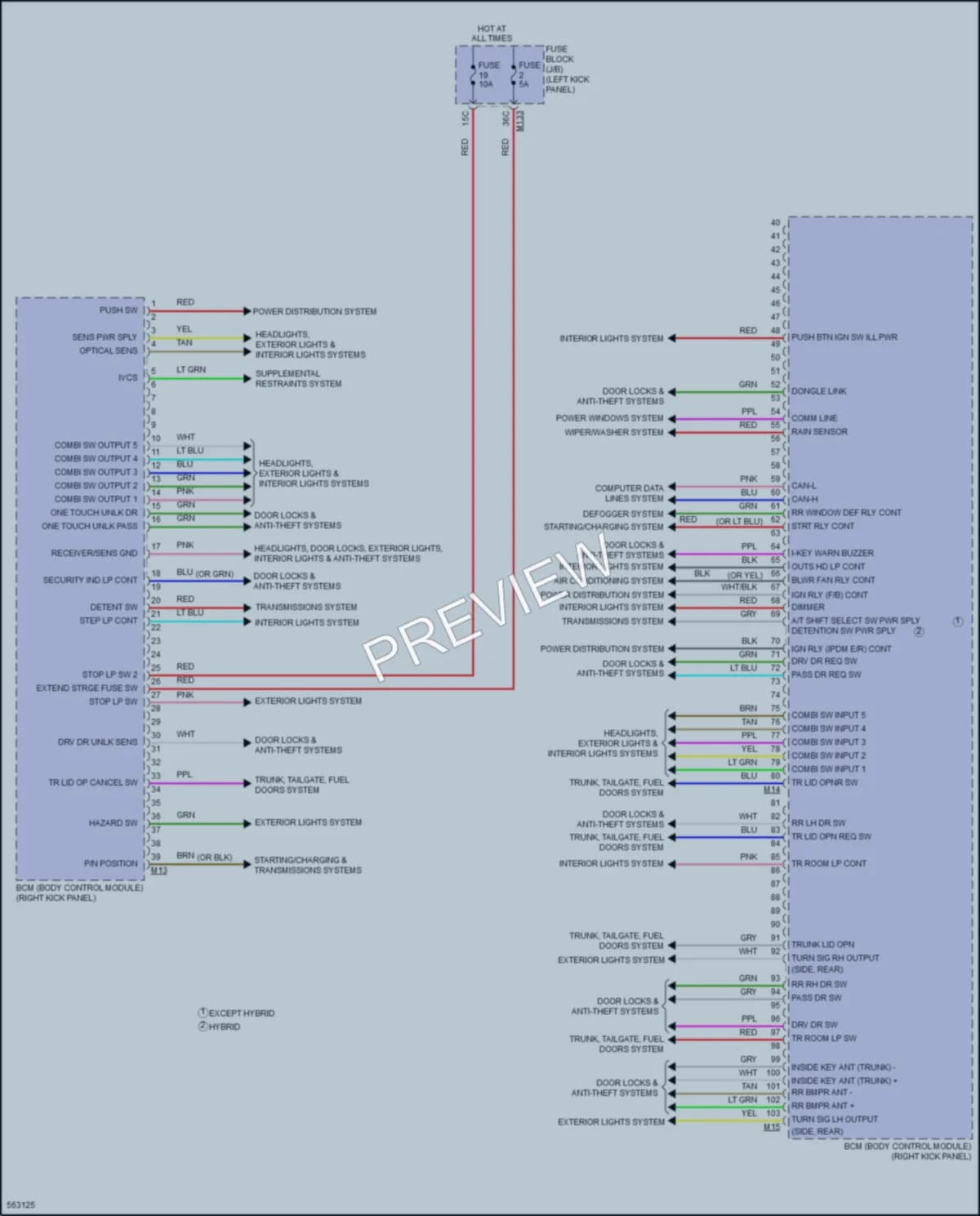2017 Infiniti Q50Hybrid Body Control Modules wiring diagram preview