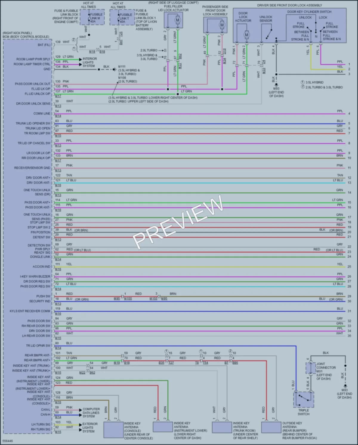 2017 Infiniti Q50Hybrid Power Door Locks wiring diagram preview