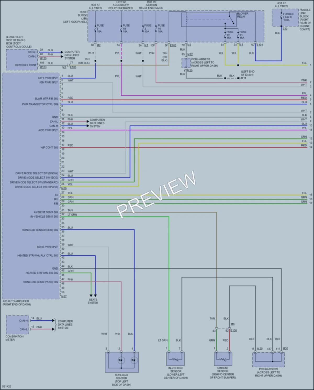 2017 Infiniti Q70 Air Conditioning wiring diagram preview