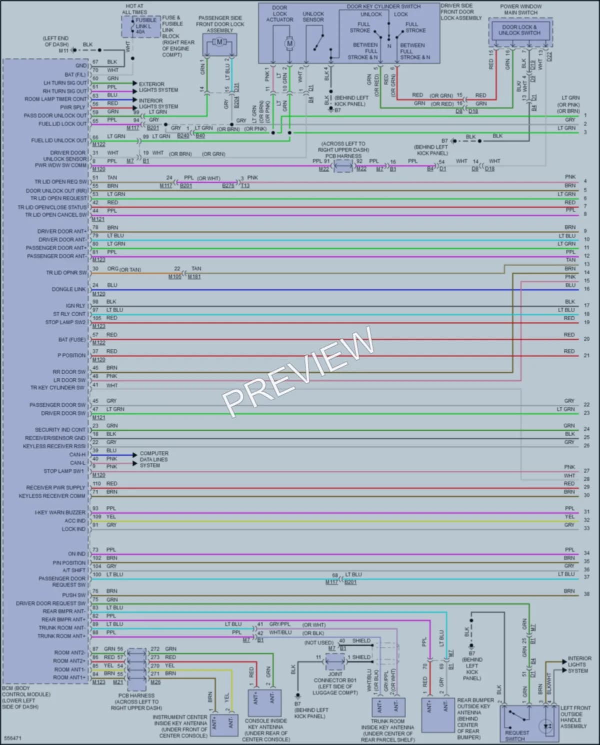 2017 Infiniti Q70 Anti Theft wiring diagram preview