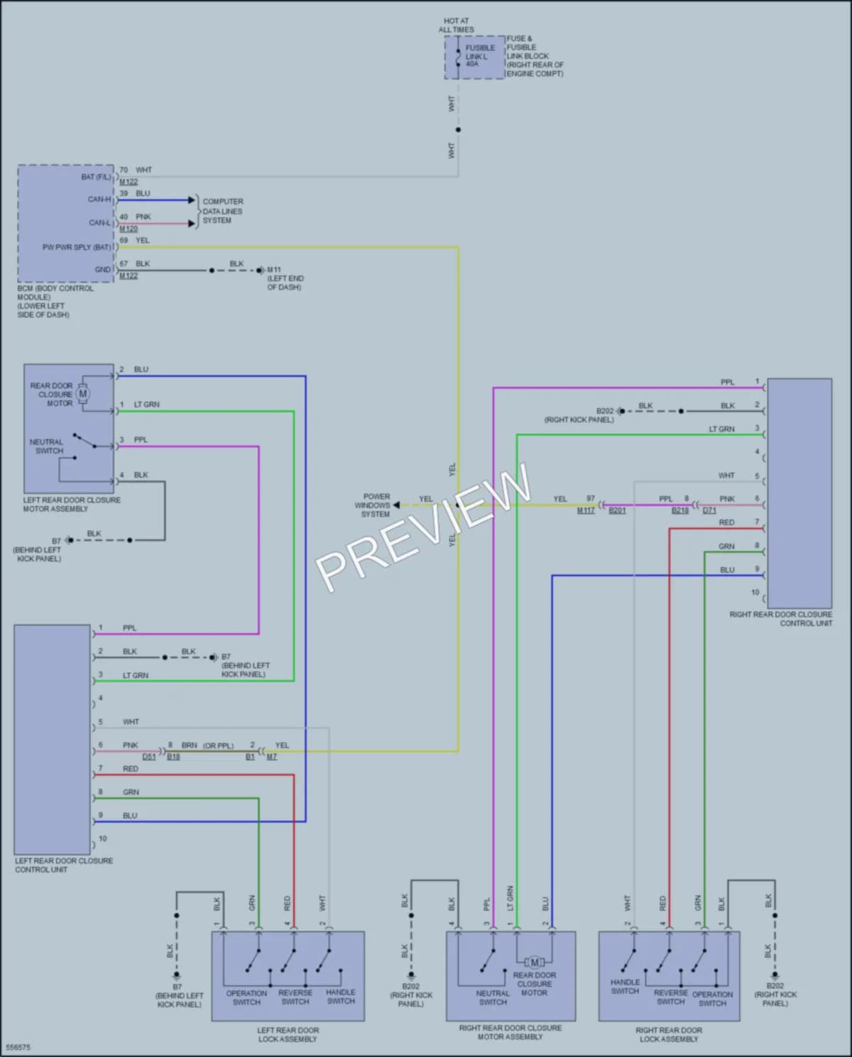 2017 Infiniti Q70 Trunk Tailgate Fuel Door wiring diagram preview