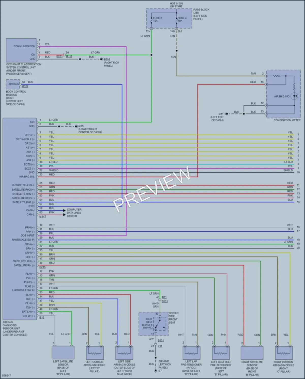 2017 Infiniti Q70Hybrid Supplemental Restraints wiring diagram preview