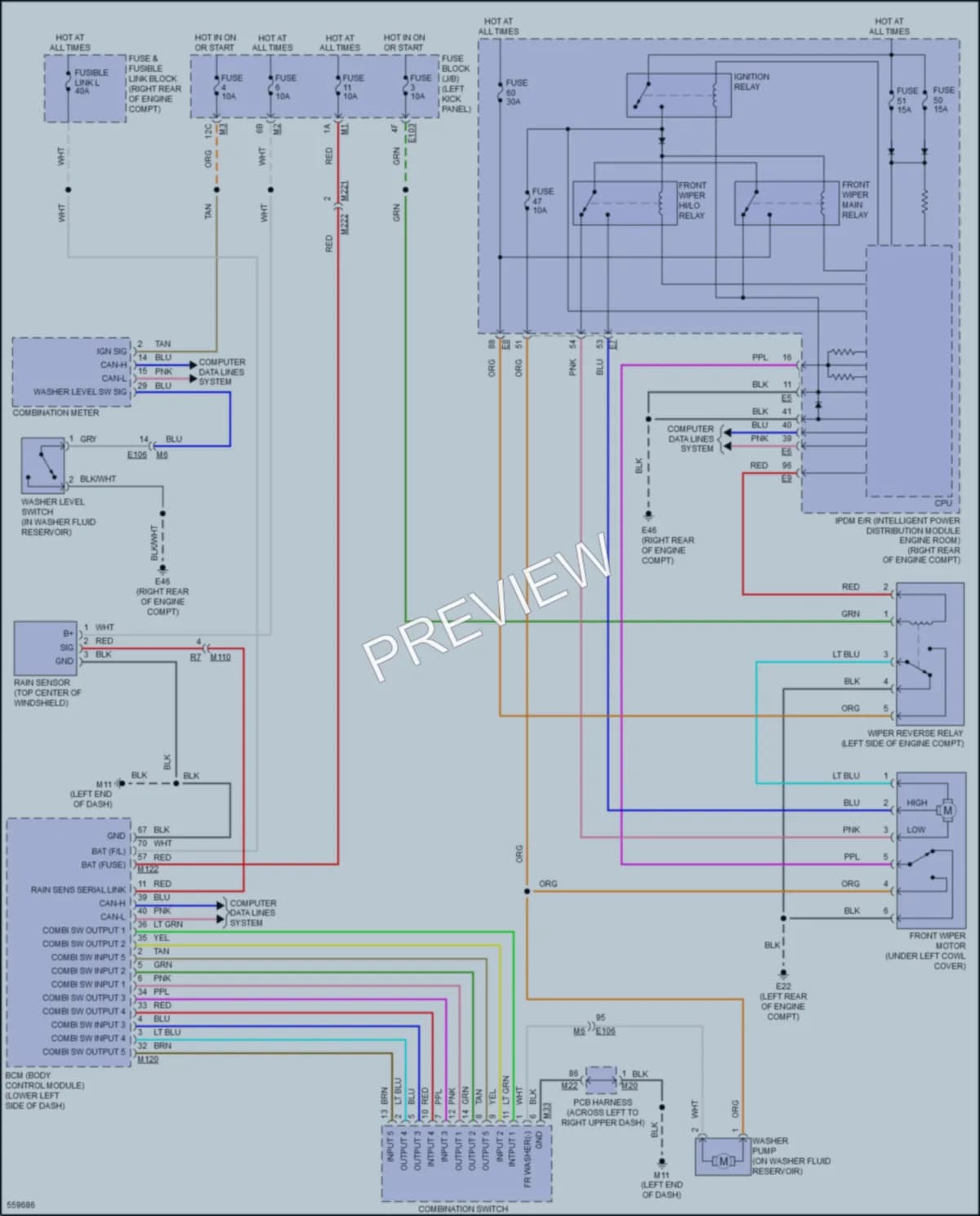2017 Infiniti Q70Hybrid Wiper Washer wiring diagram preview