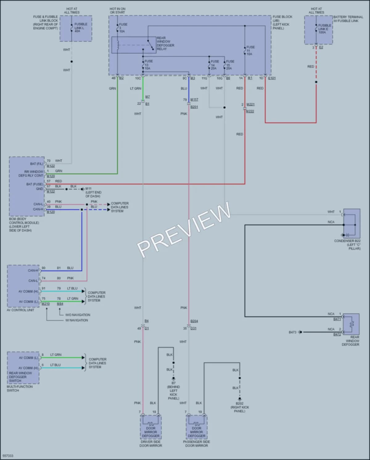 2017 Infiniti Q70L Defoggers wiring diagram preview