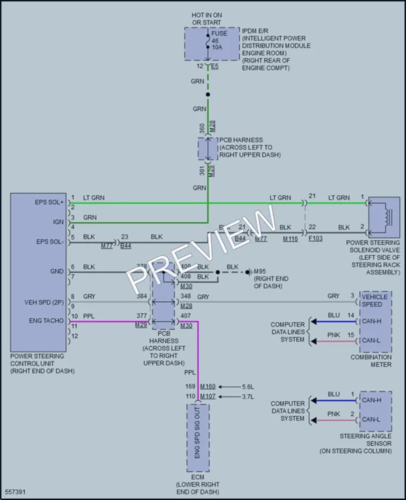 2017 Infiniti Q70L Electronic Power Steering wiring diagram preview
