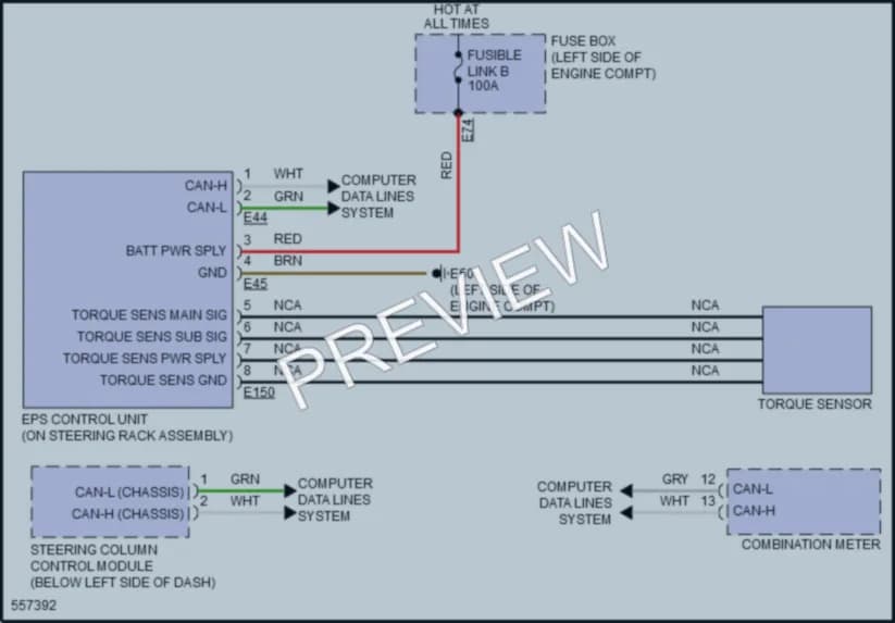 2017 Infiniti QX30 Electronic Power Steering wiring diagram preview