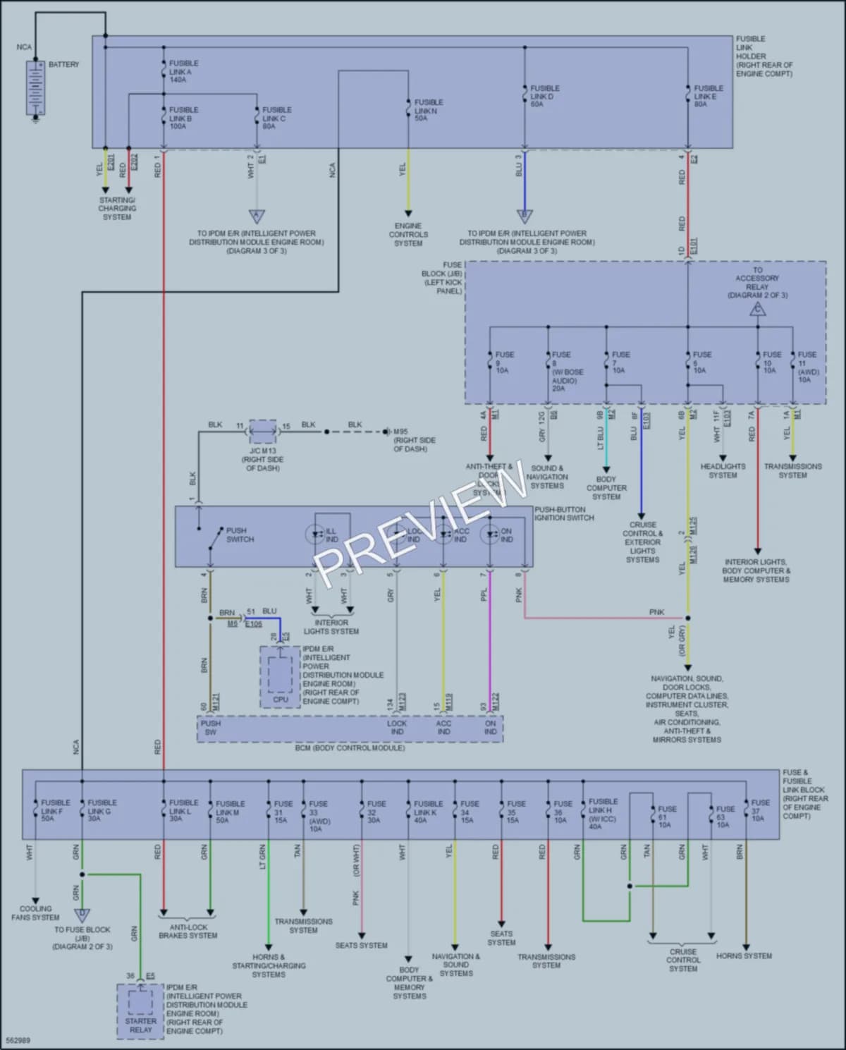 2017 Infiniti QX50 Power Distribution wiring diagram preview
