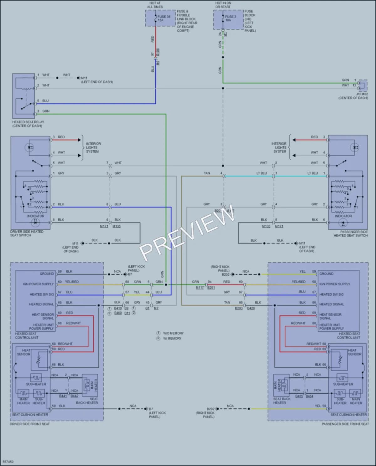 2017 Infiniti QX50 Power Seats wiring diagram preview