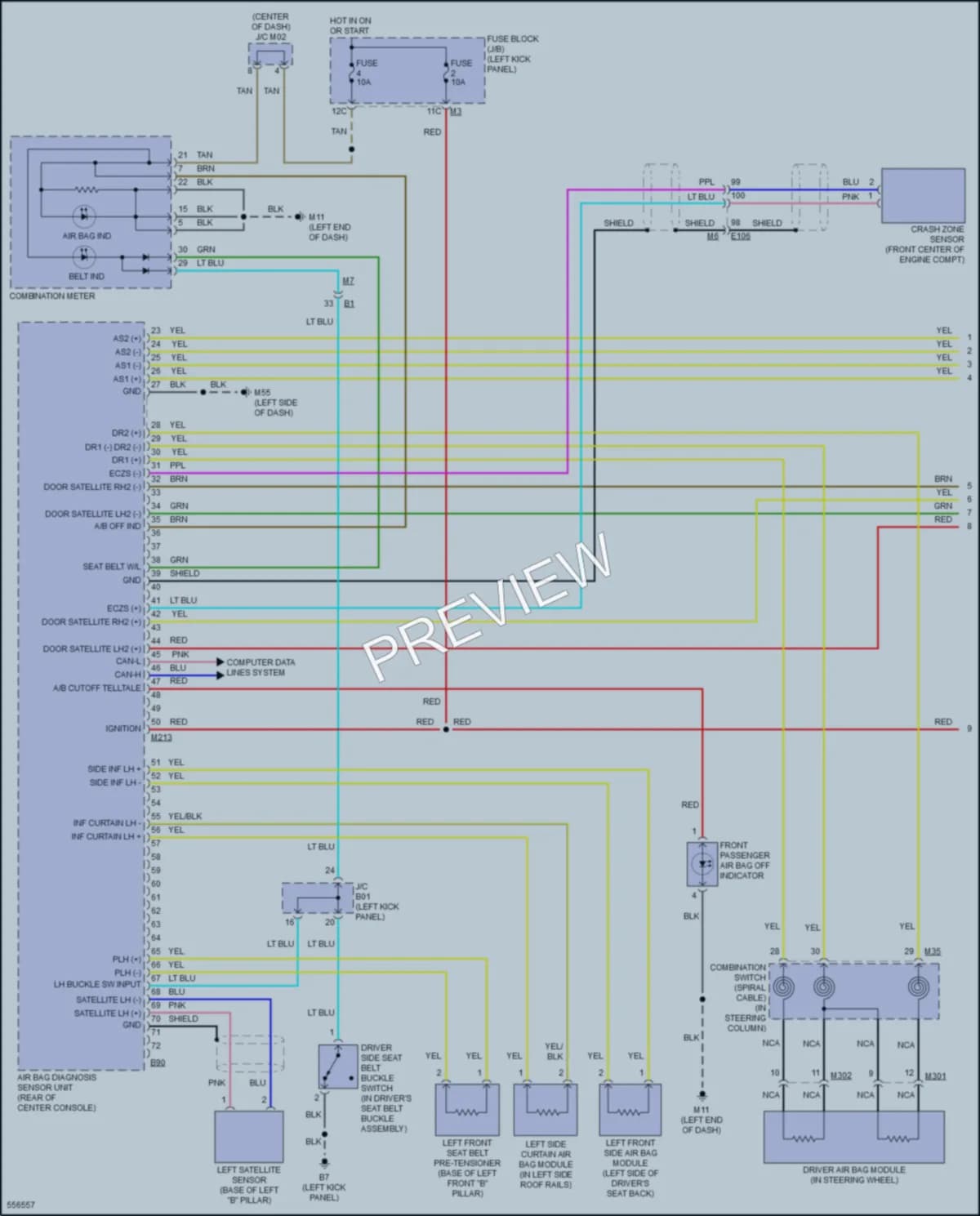 2017 Infiniti QX50 Supplemental Restraints wiring diagram preview