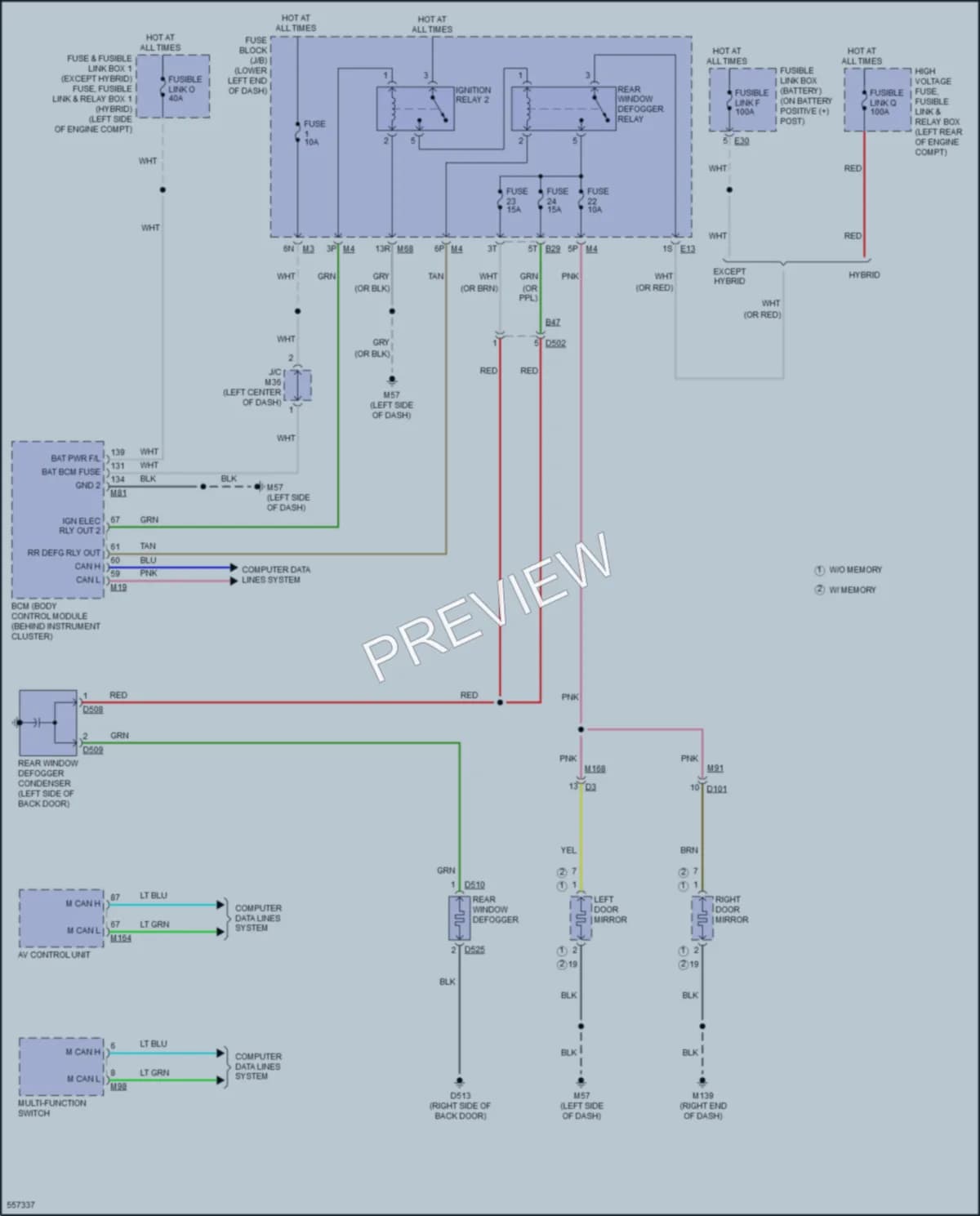 2017 Infiniti QX60 Defoggers wiring diagram preview
