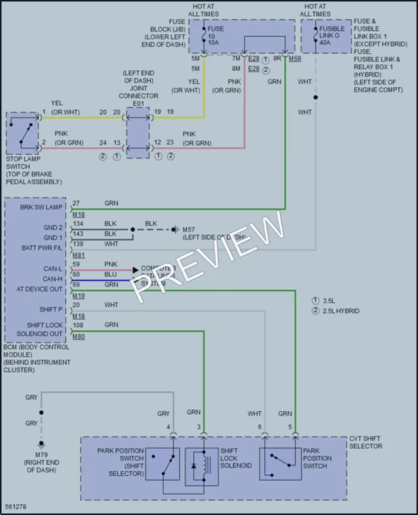 2017 Infiniti QX60 Shift Interlock wiring diagram preview