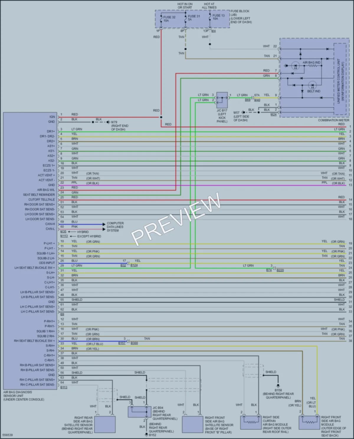 2017 Infiniti QX60 Supplemental Restraints wiring diagram preview