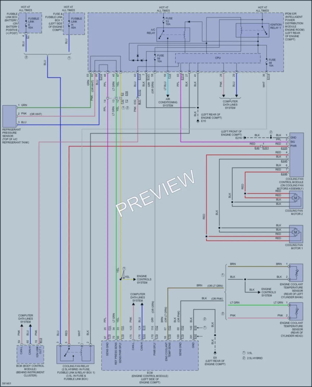 2017 Infiniti QX60Hybrid Cooling Fan wiring diagram preview