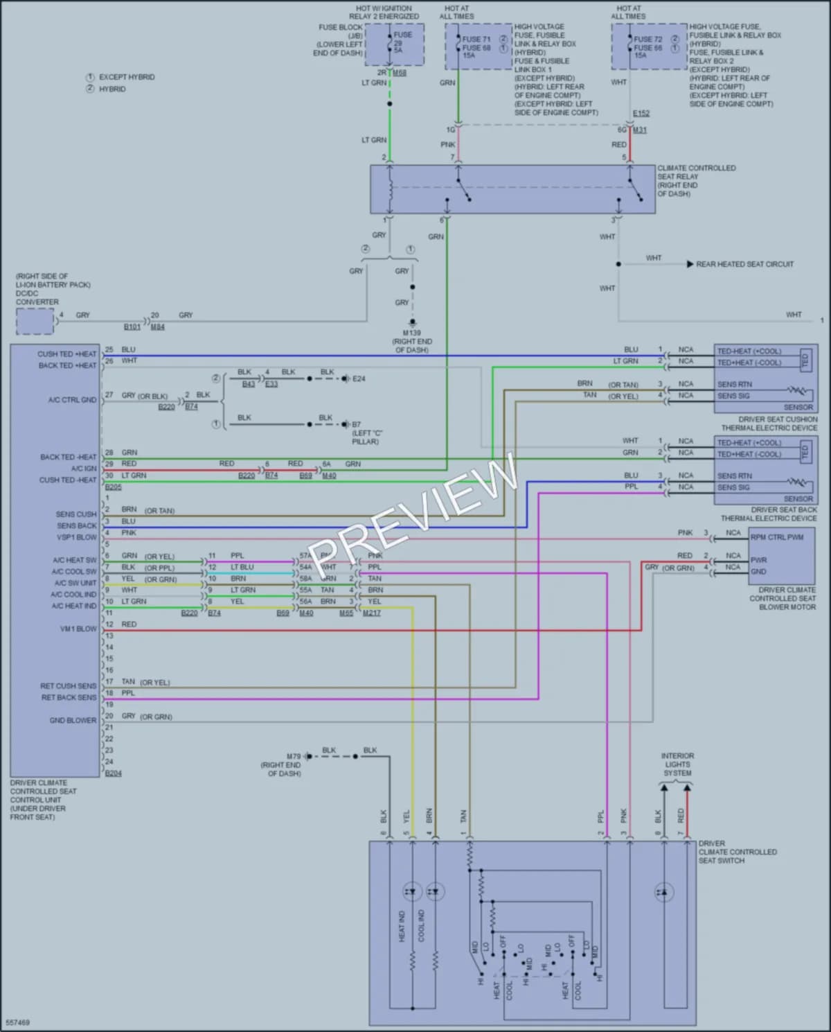 2017 Infiniti QX60Hybrid Power Seats wiring diagram preview