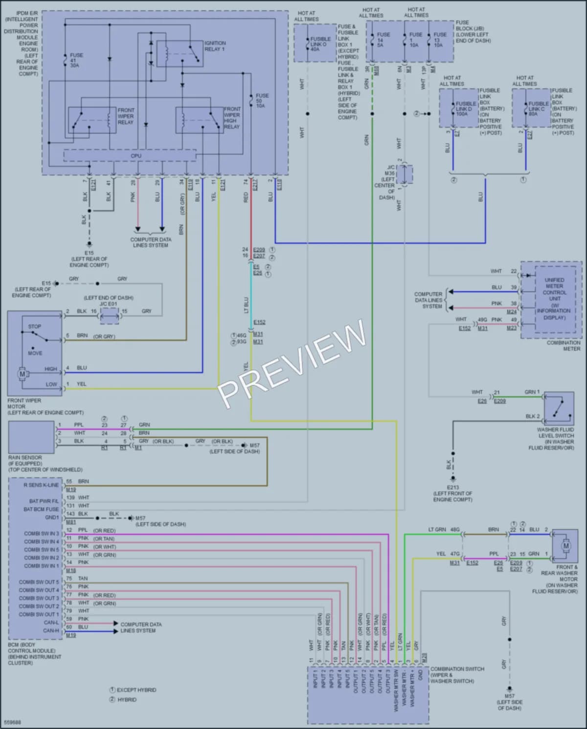 2017 Infiniti QX60Hybrid Wiper Washer wiring diagram preview
