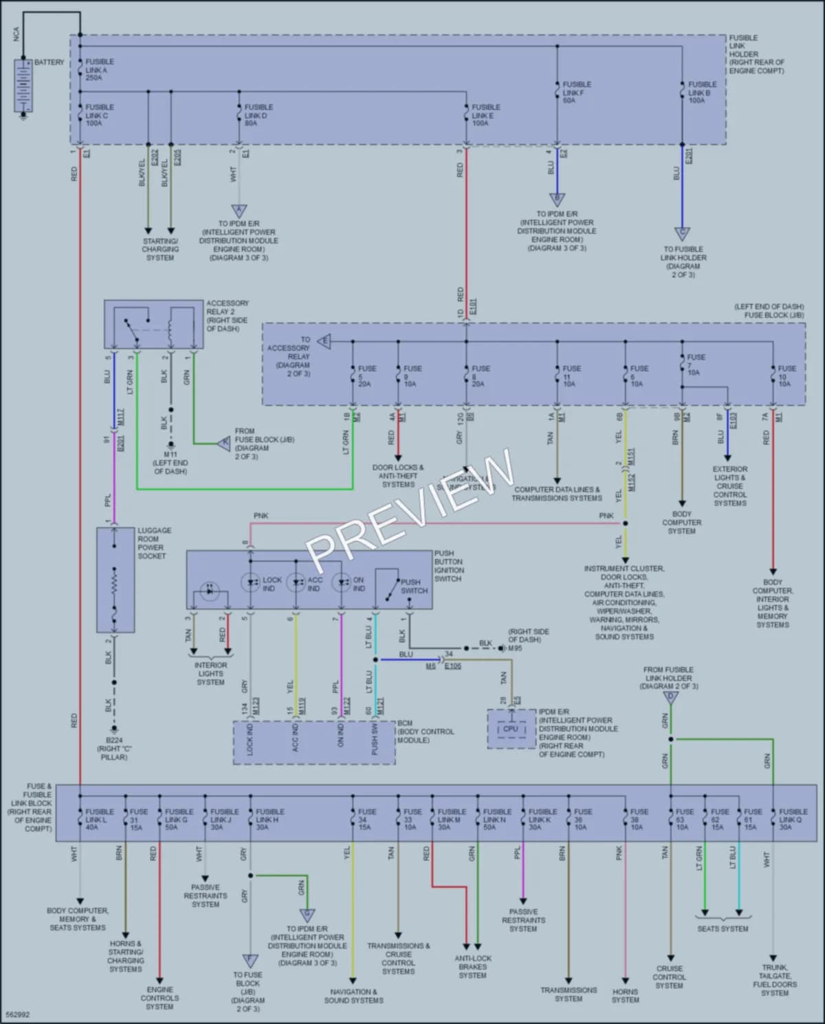 2017 Infiniti QX70 Power Distribution wiring diagram preview