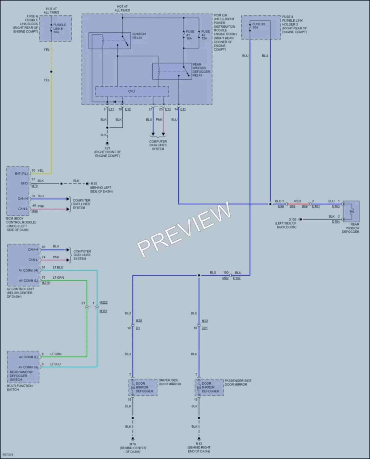 2017 Infiniti QX80 Defoggers wiring diagram preview