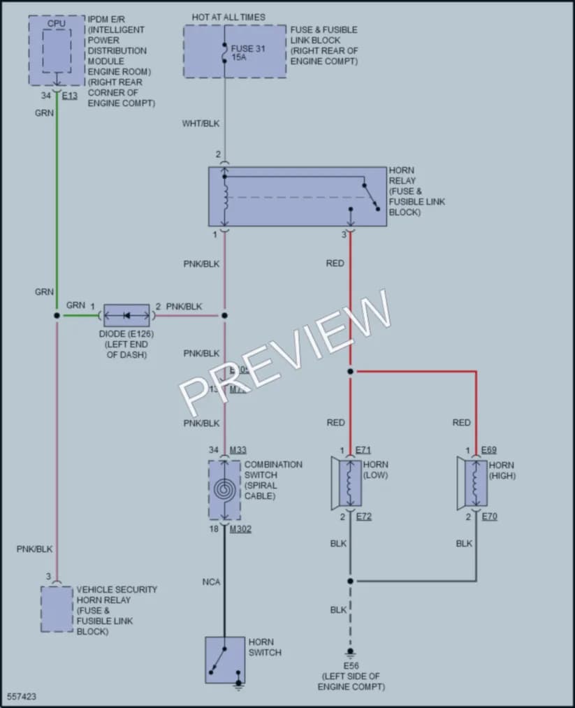 2017 Infiniti QX80 Horn wiring diagram preview