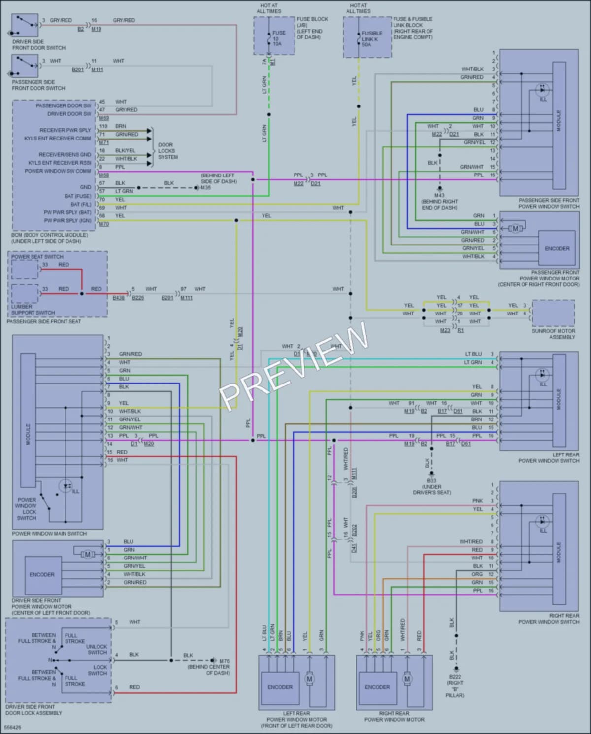 2017 Infiniti QX80 Power Windows wiring diagram preview