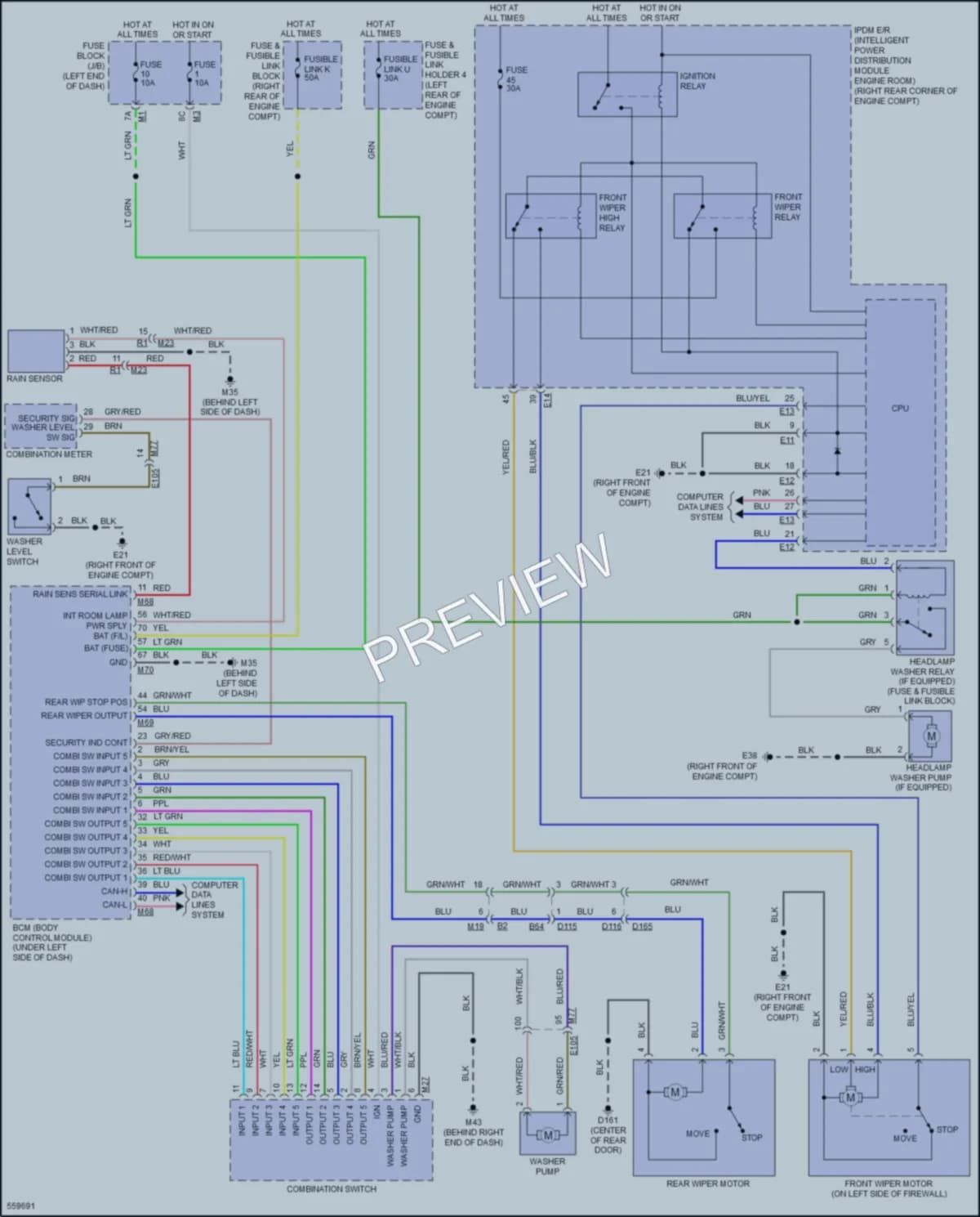 2017 Infiniti QX80 Wiper Washer wiring diagram preview