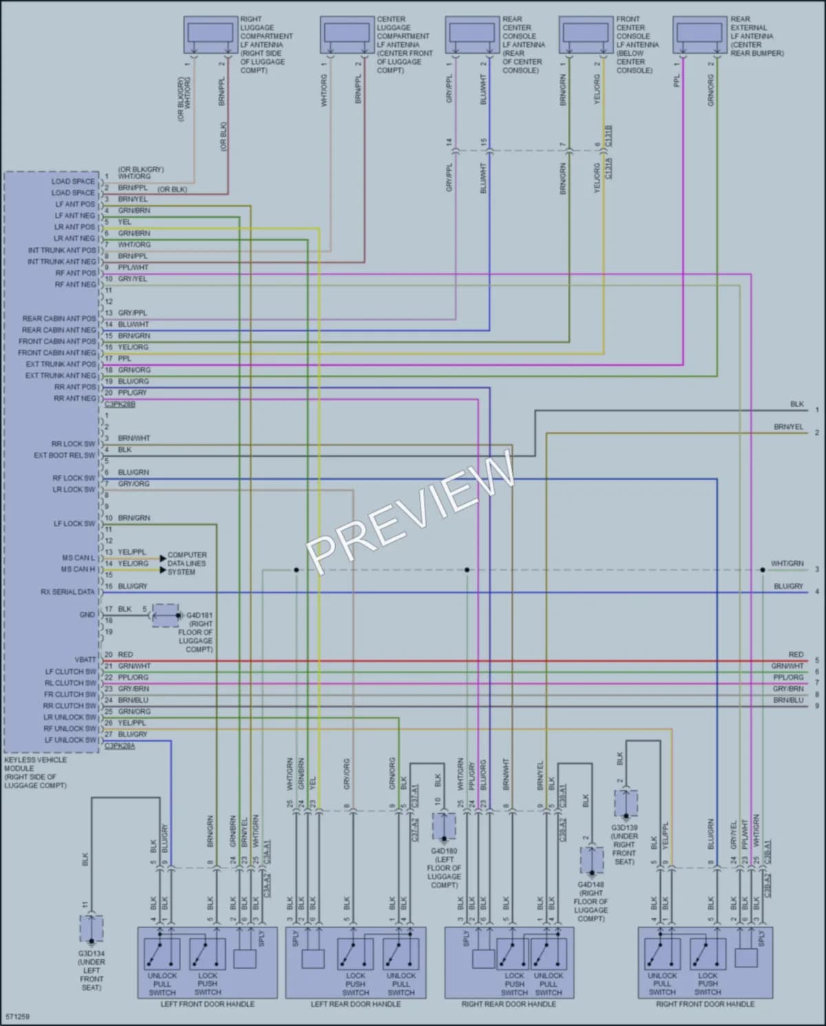 2017 Jaguar FPace Power Door Locks wiring diagram preview