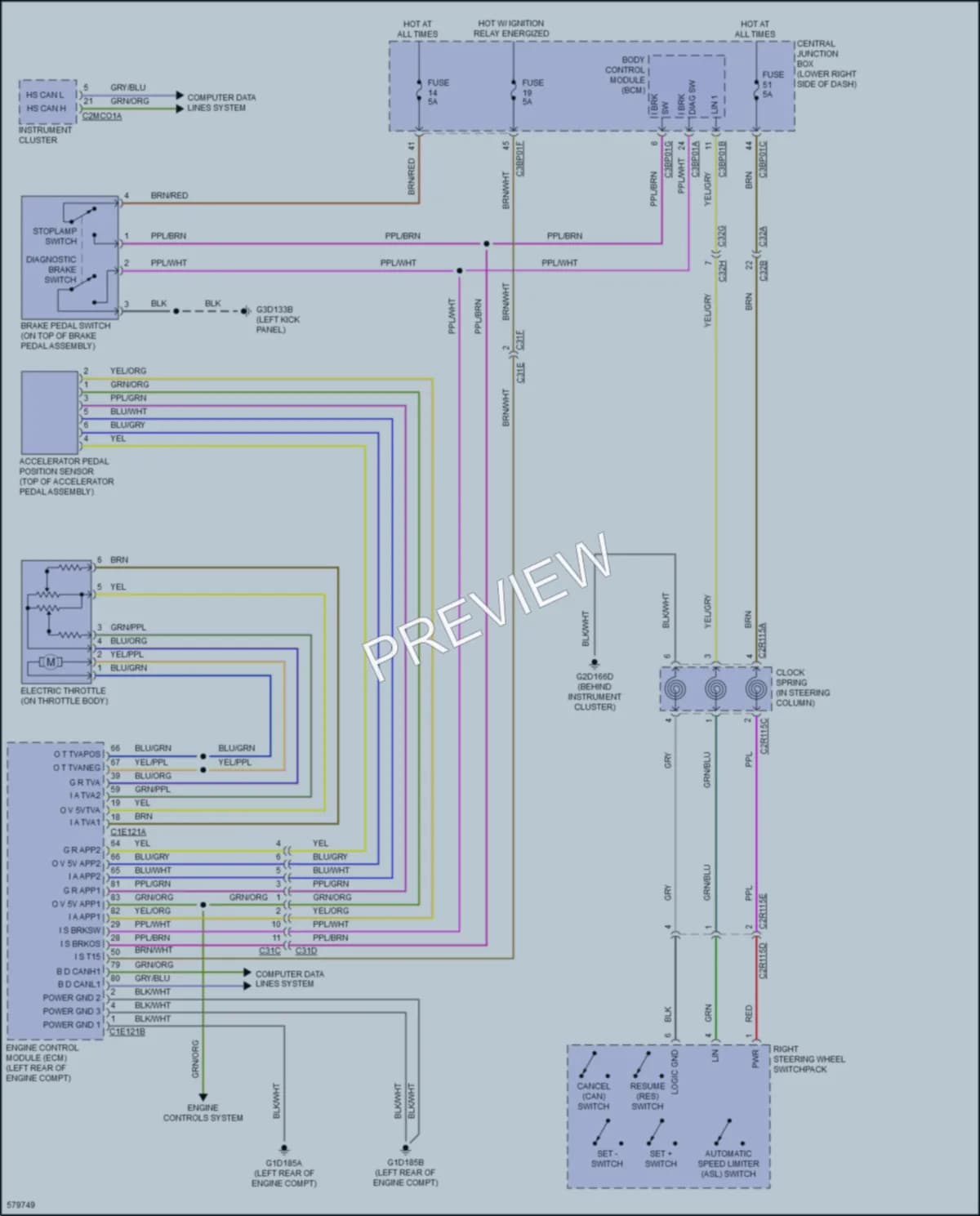 2017 Jaguar FType Cruise Control wiring diagram preview