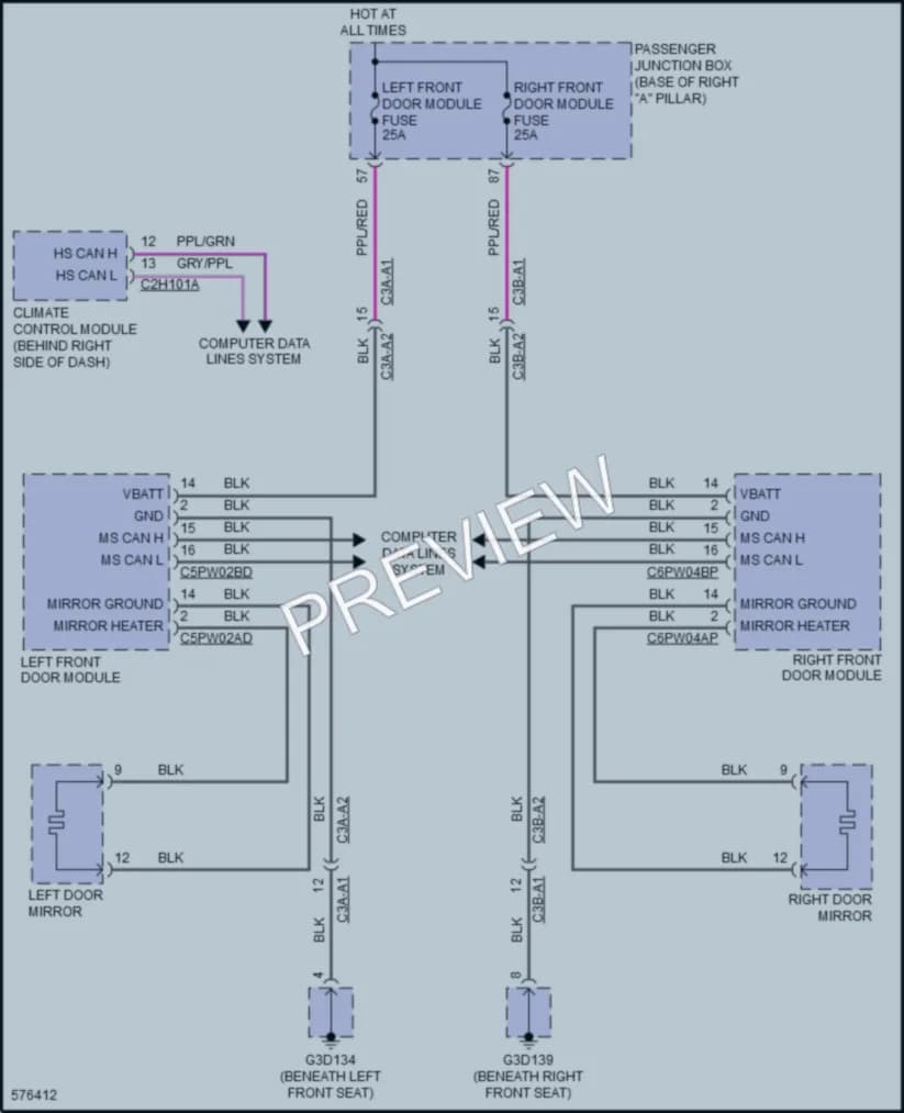 2017 Jaguar XF Defoggers wiring diagram preview