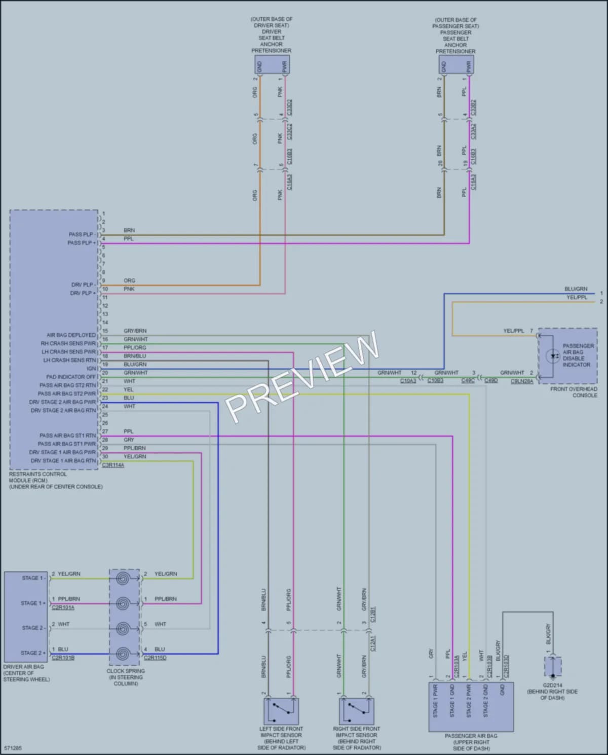 2017 Jaguar XF Supplemental Restraints wiring diagram preview