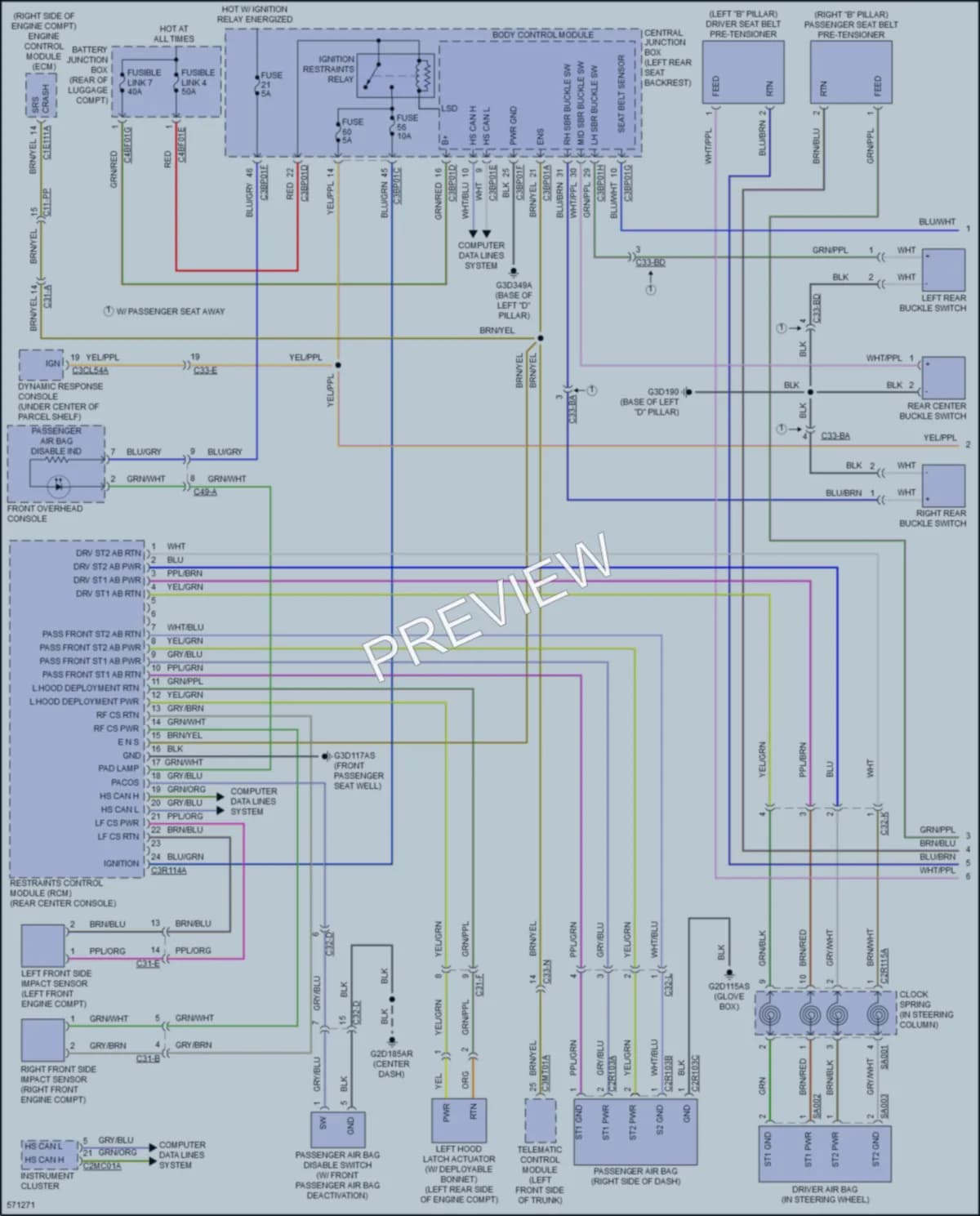 2017 Jaguar XJLPortfolio Supplemental Restraints wiring diagram preview