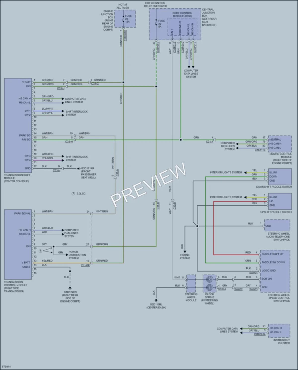 2017 Jaguar XJLPortfolio Transmission wiring diagram preview