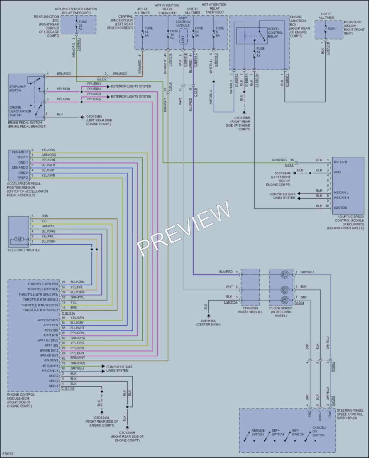 2017 Jaguar XJPortfolio Cruise Control wiring diagram preview