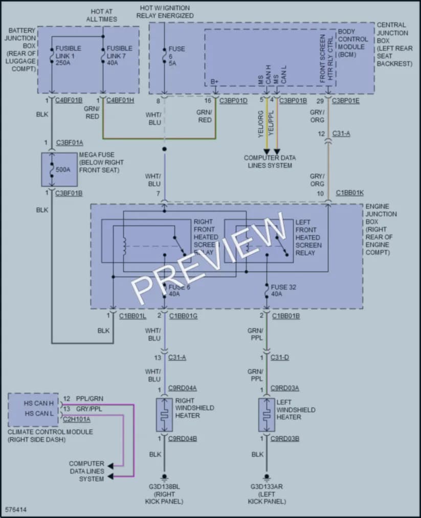 2017 Jaguar XJPortfolio Defoggers wiring diagram preview