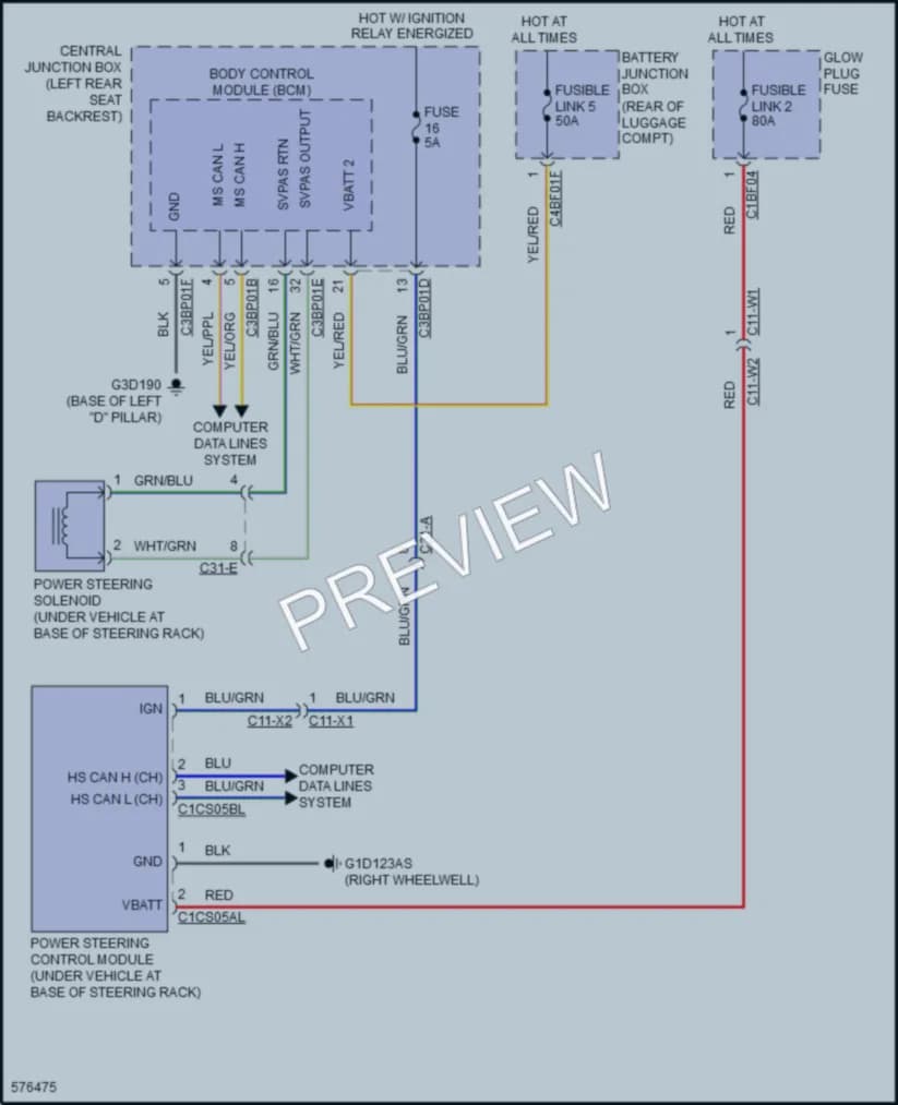 2017 Jaguar XJPortfolio Electronic Power Steering wiring diagram preview