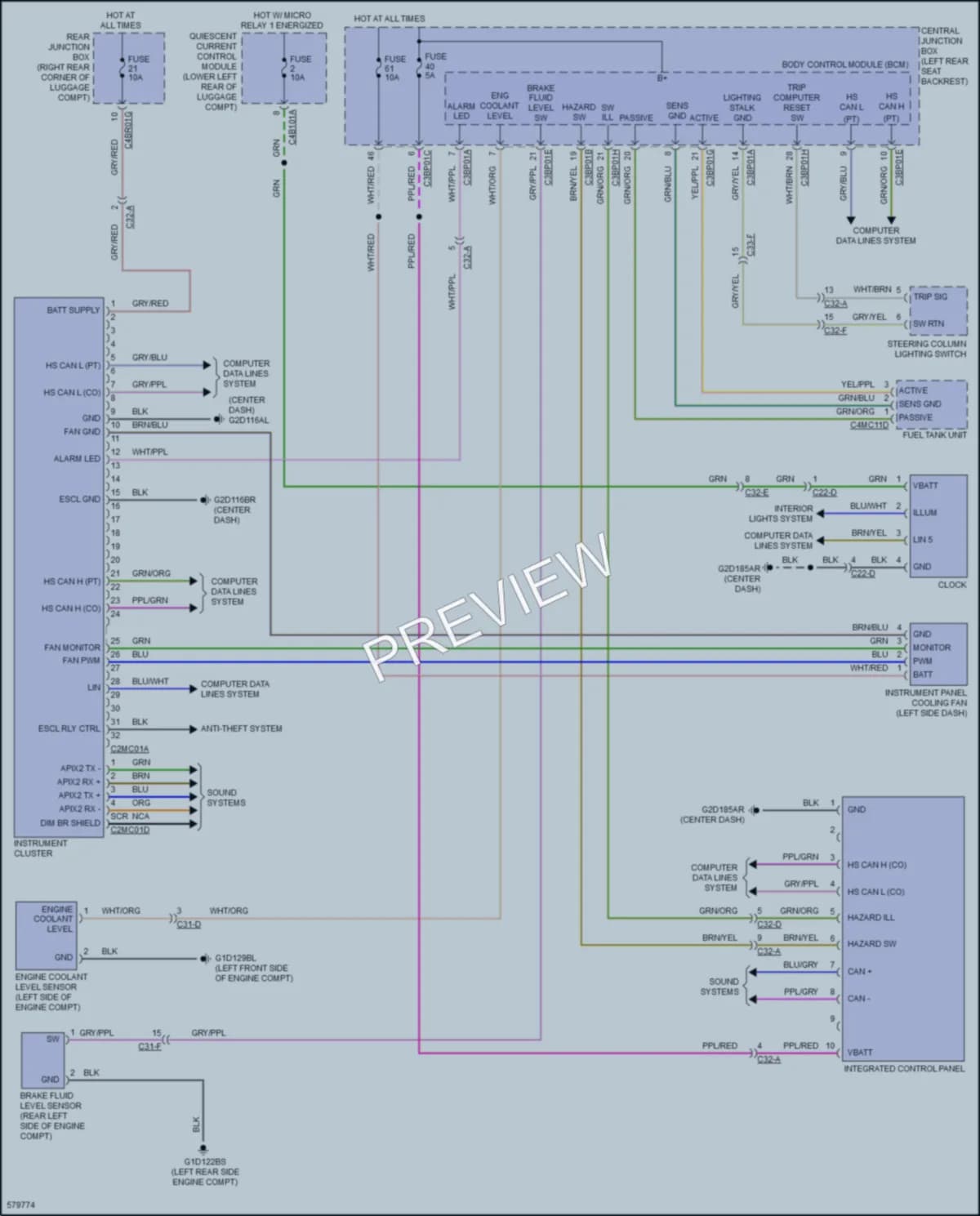2017 Jaguar XJR Instrument Cluster wiring diagram preview