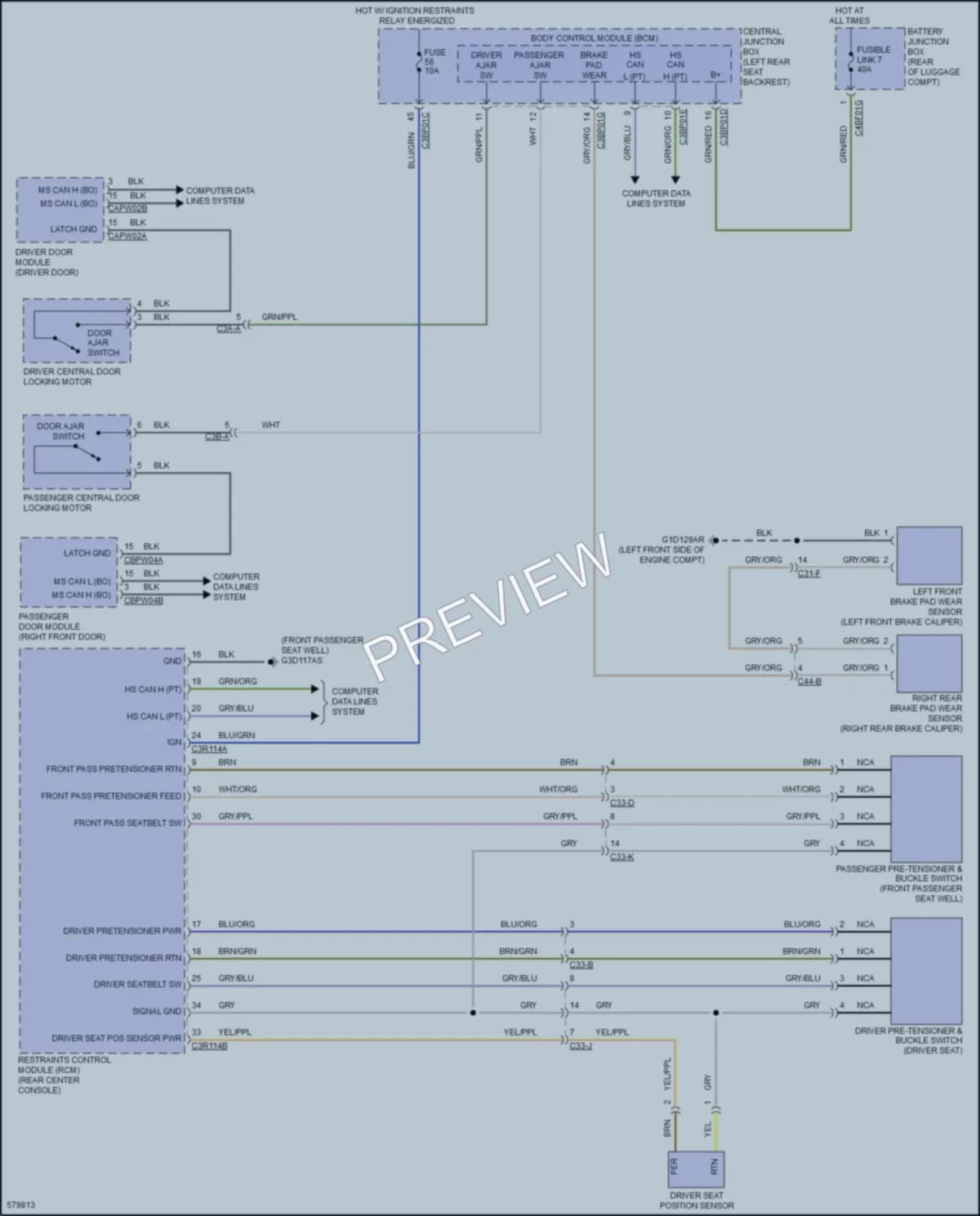 2017 Jaguar XJRL Warning Systems wiring diagram preview