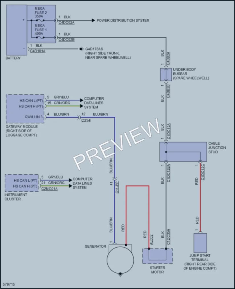 2017 Jaguar XJRSport Starting Charging wiring diagram preview