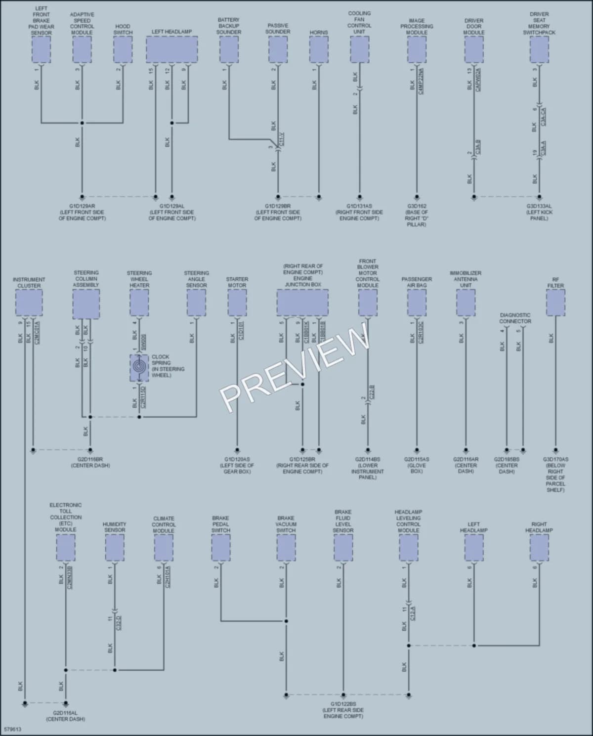 2017 Jaguar XJSupercharged Ground Distribution wiring diagram preview