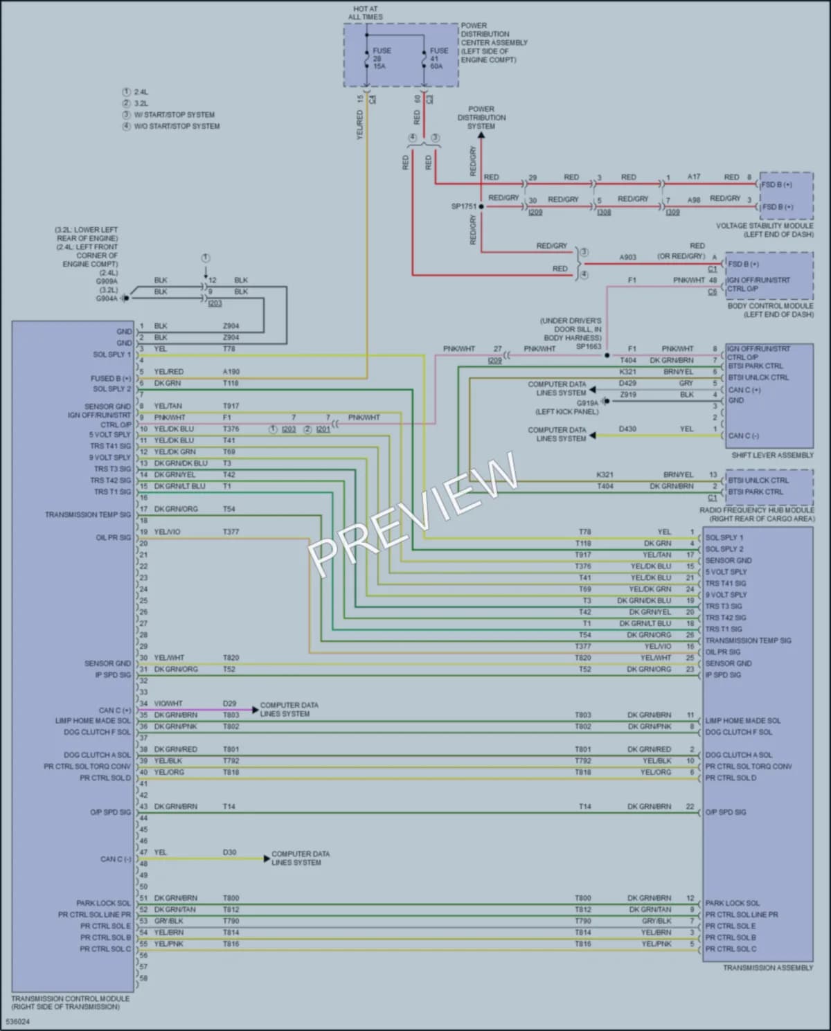 2017 Jeep Cherokee Transmission wiring diagram preview