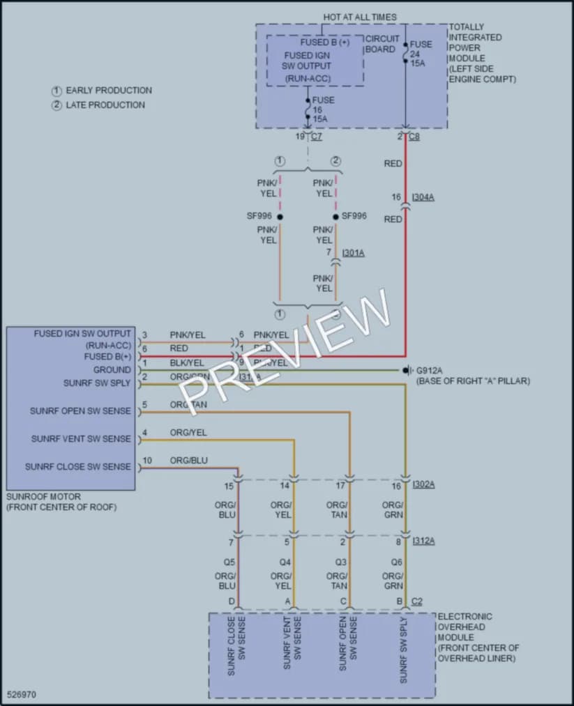 2017 Jeep Compass Power Top Sunroof wiring diagram preview