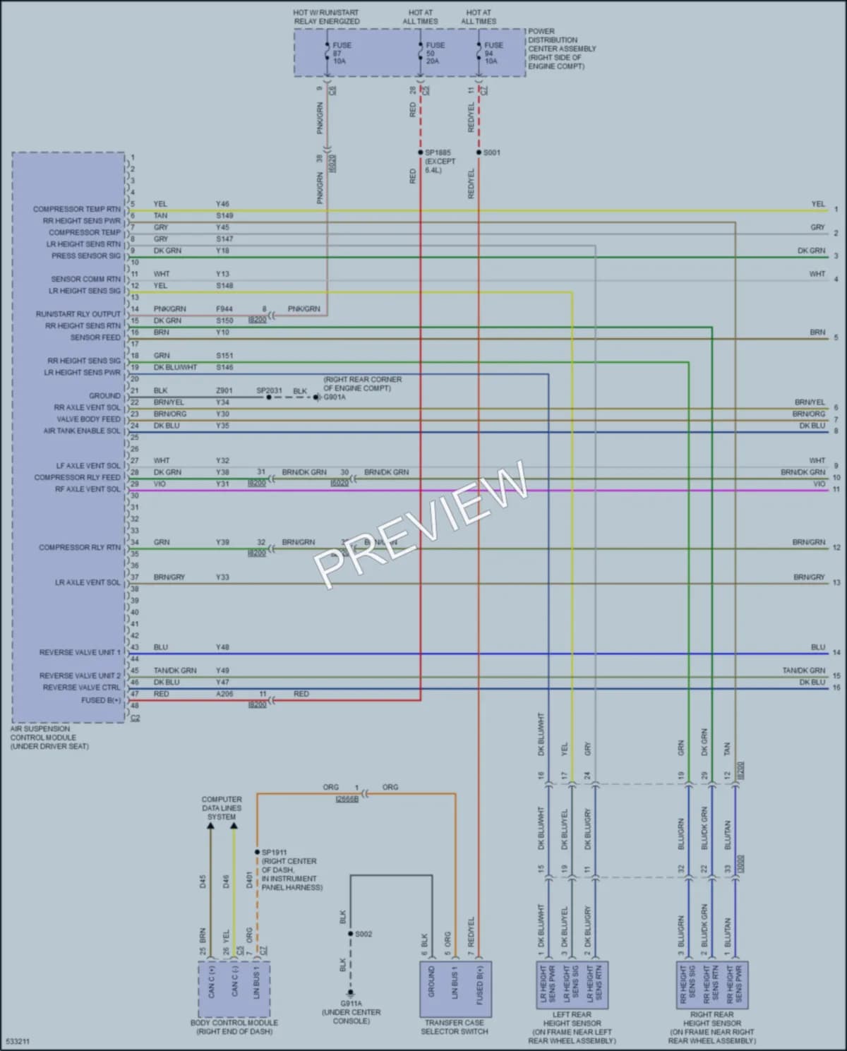 2017 Jeep GrandCherokee Electronic Suspension wiring diagram preview