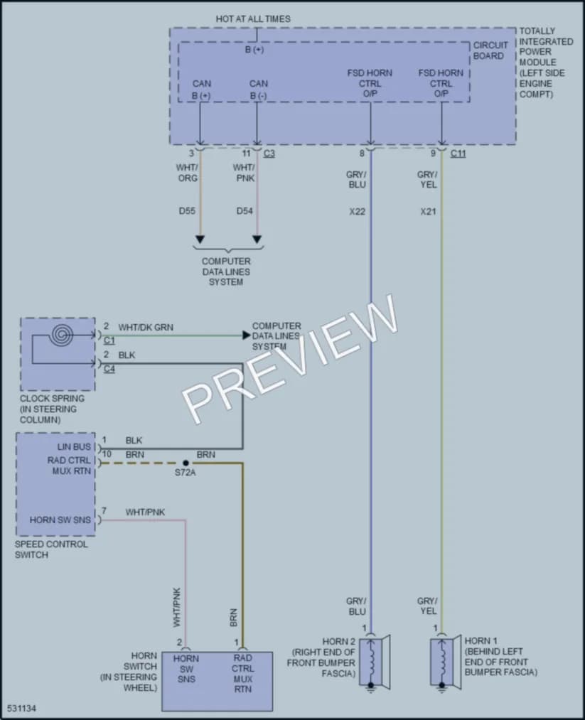 2017 Jeep Patriot Horn wiring diagram preview